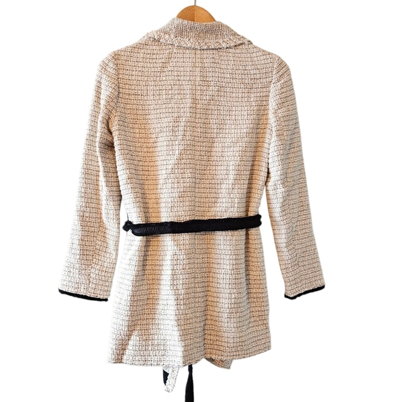 Theory Tweed Relaxed Open Front Pockets Belted Casual Women's Jacket Size XS. - Picture 15 of 15